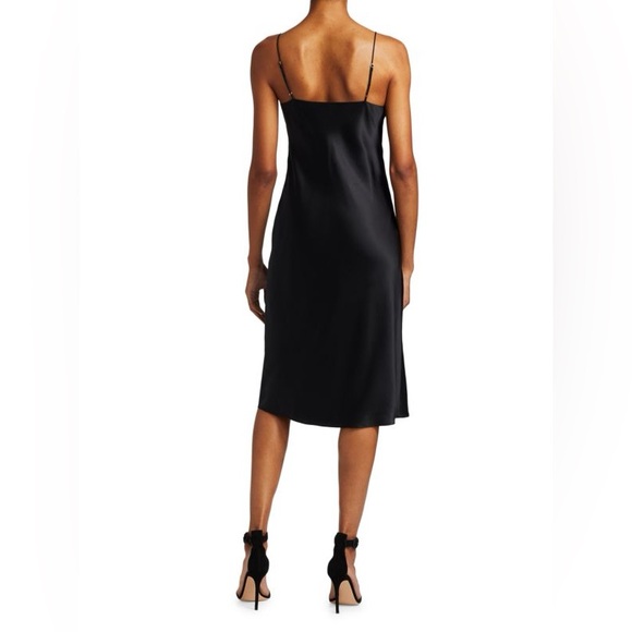 CAMI NYC Cressida Button-Front Silk Slip Dress in Black - Picture 2 of 9